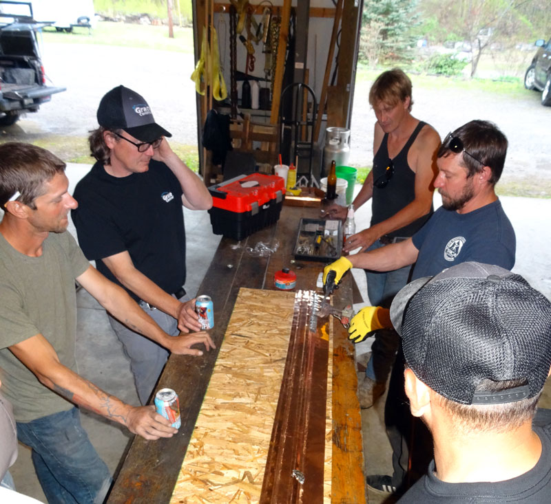 Grace Construction Course Students, May 15, 2020, crash course in soldering copper flashings. Grace Construction Course Students, May 15, 2020, crash course in soldering copper flashings.