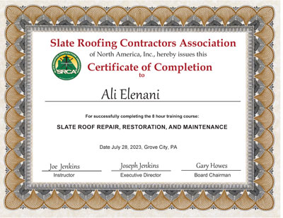 Alli Elenani July 28, 2023 Slate Roof Repair Class Alli Elenani July 28, 2023 Slate Roof Repair Class