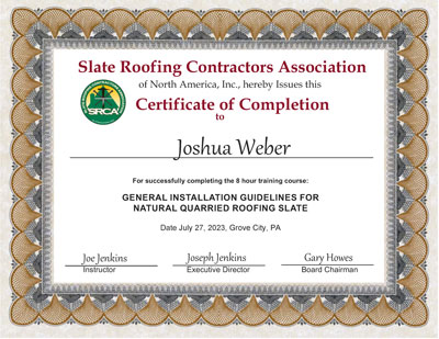 Josh Weber Slate Roof Installation Introductory Course, July 27, 2023Josh Weber Slate Roof Installation Introductory Course, July 27, 2023 Josh Weber Slate Roof Installation Introductory Course, July 27, 2023